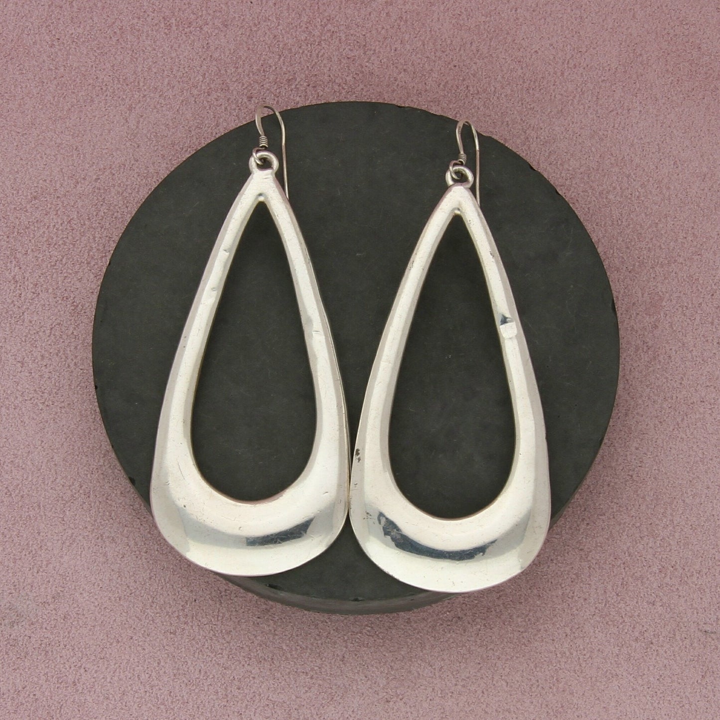 sterling silver israel electroform statement drop dangle earrings