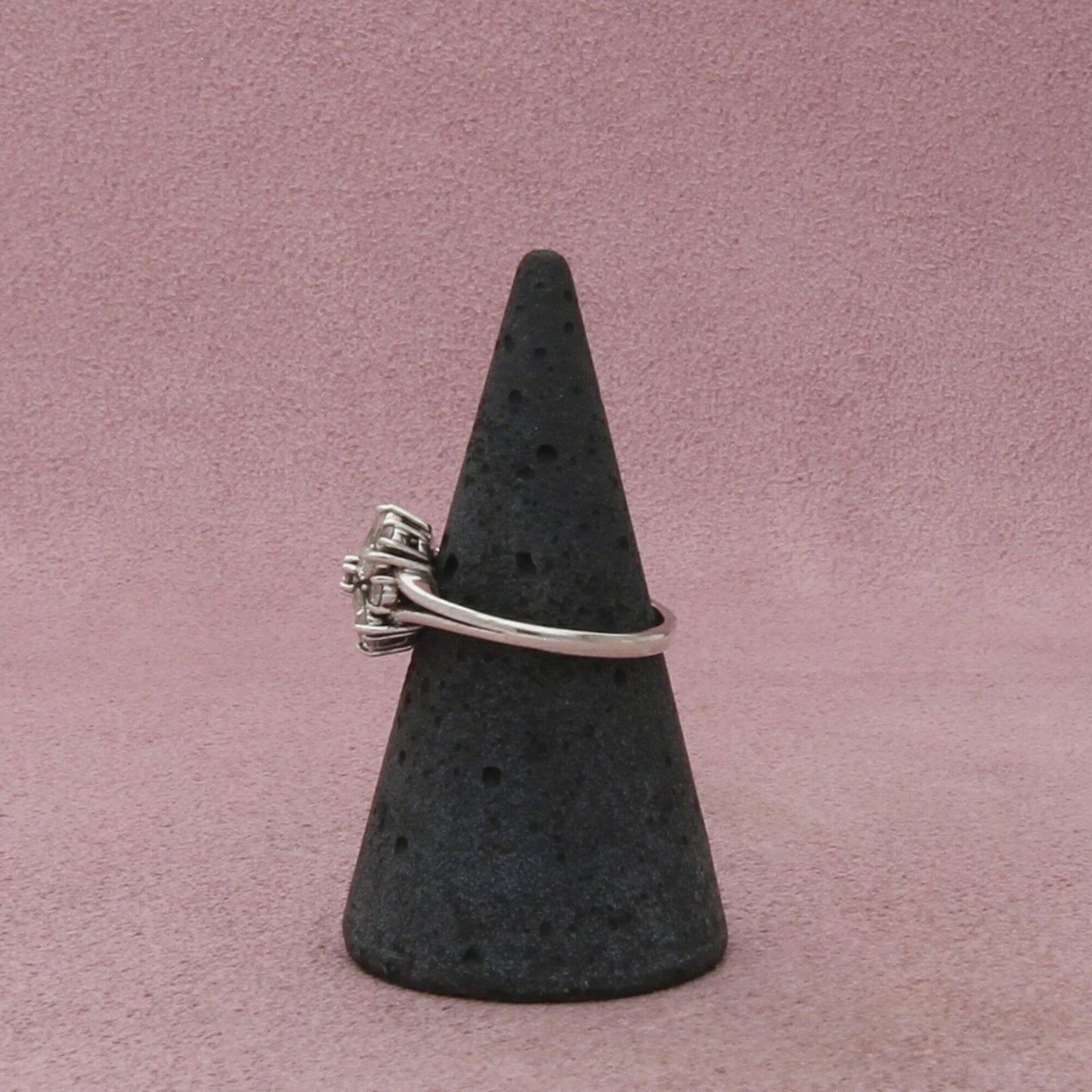 sterling silver marquise-cut cz flower ring size 6