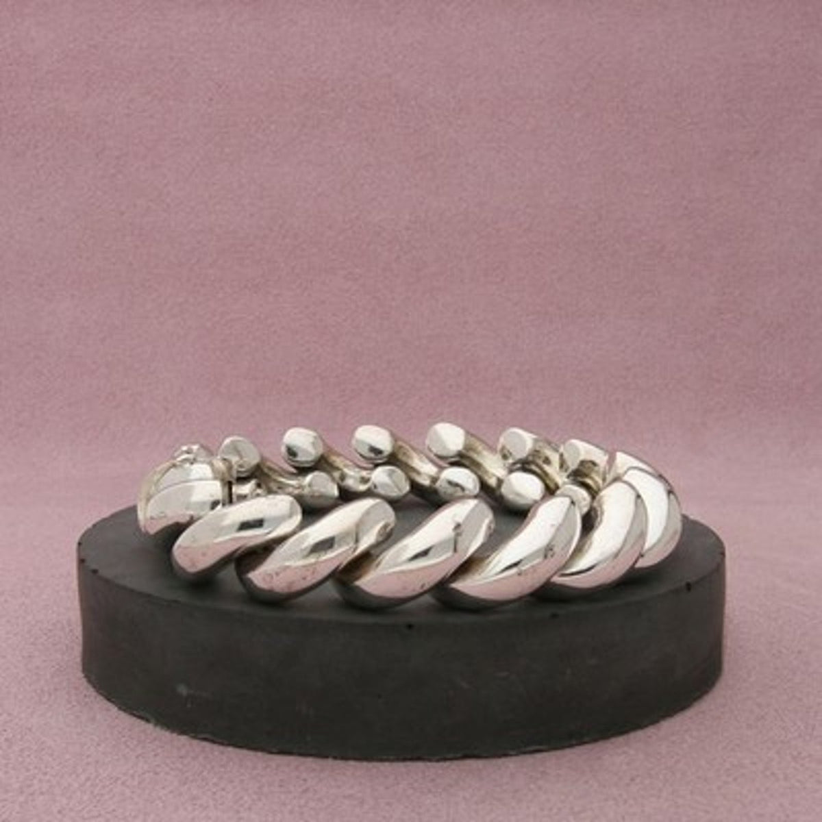 Sterling Silver Italy Chunky 13mm San Marco Link Bracelet Size 7in