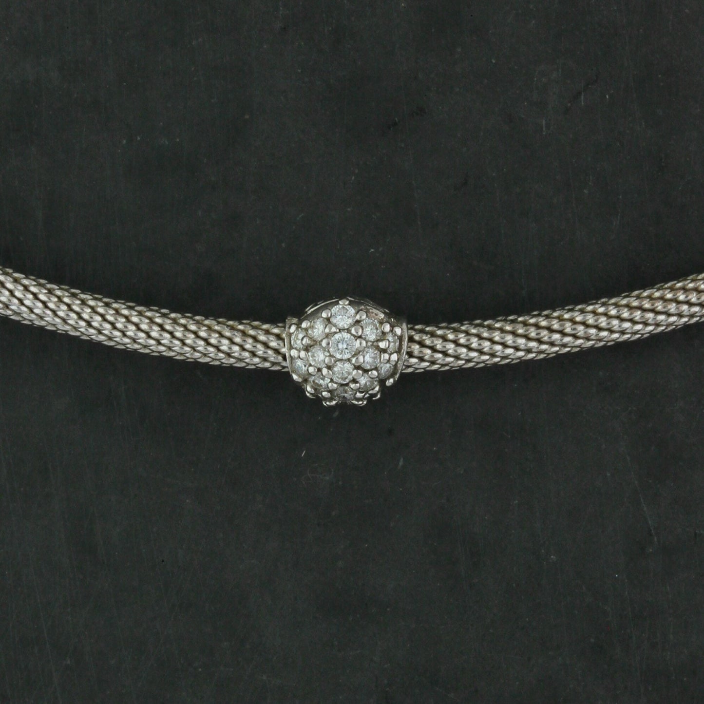 david yurman 18k white gold pave diamond flex collar necklace size 14in