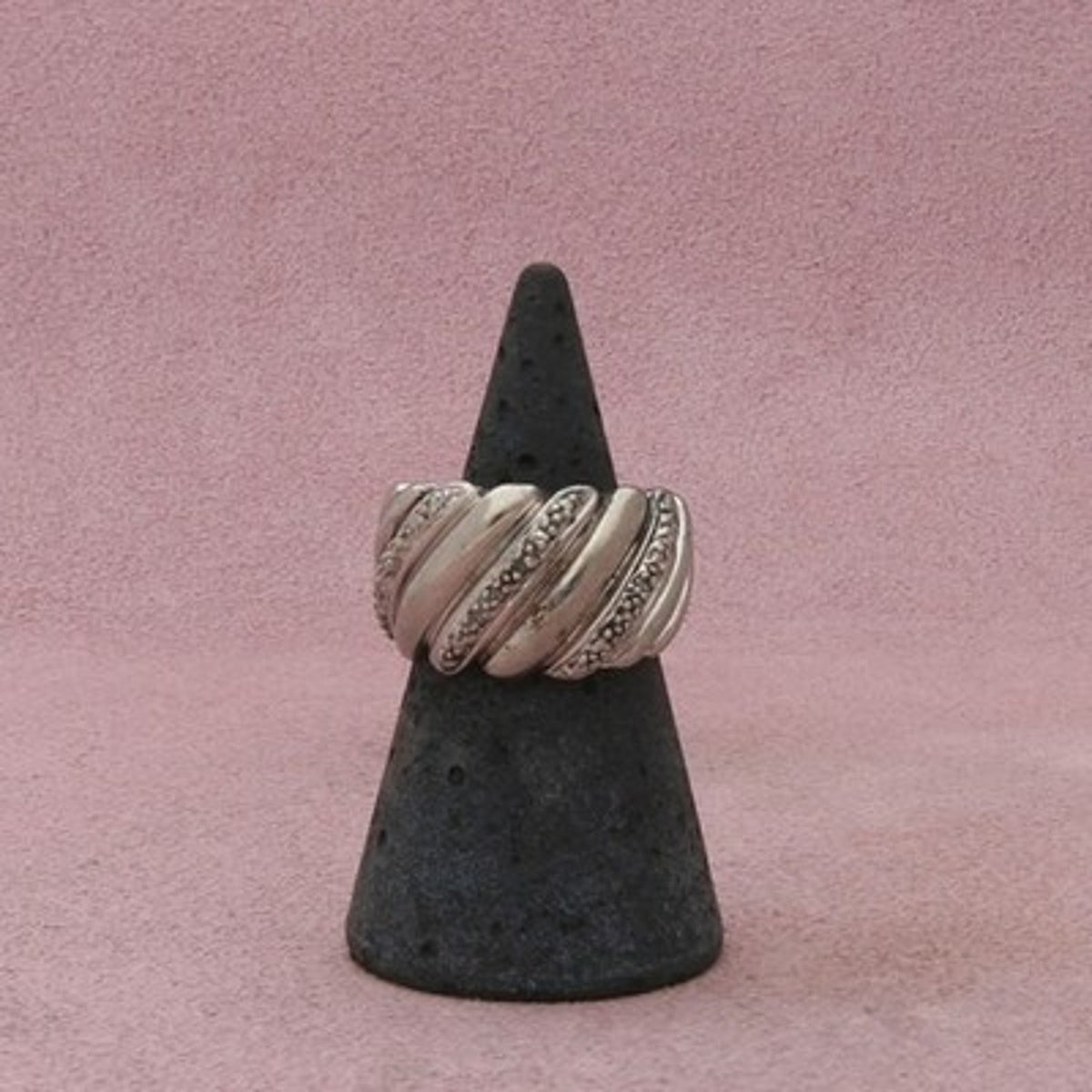 Sterling Silver Diamond Accent Band Ring Size 5.5