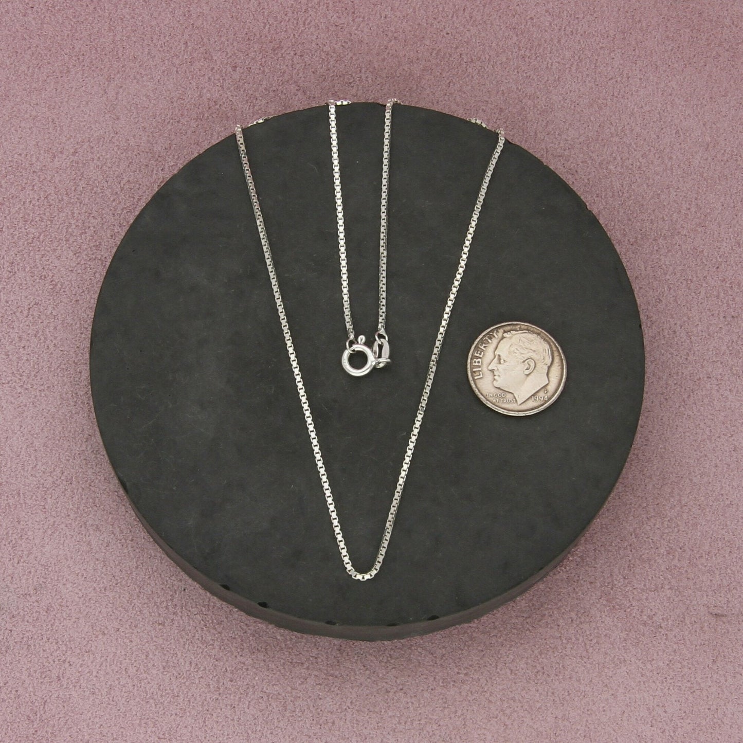sterling silver italy 1mm box chain necklace size 20in
