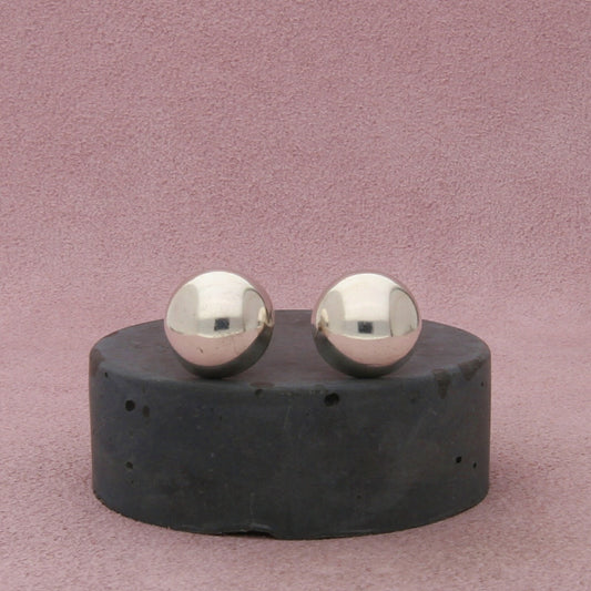 mexico sterling silver vintage dome half ball stud earrings