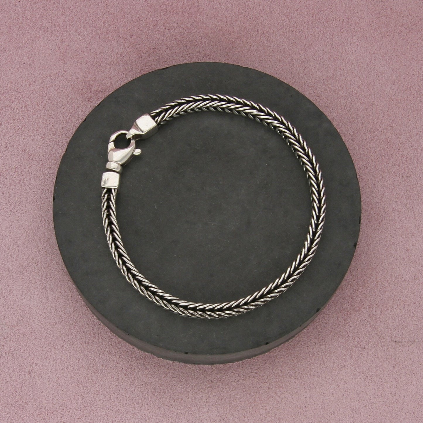 james avery sterling silver mens square foxtail link bracelet size 8.5in