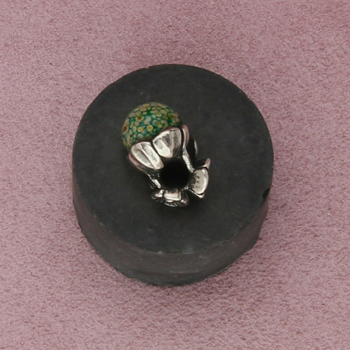 trollbeads sterling silver forget-me-not bud flowers glass retired bead charm