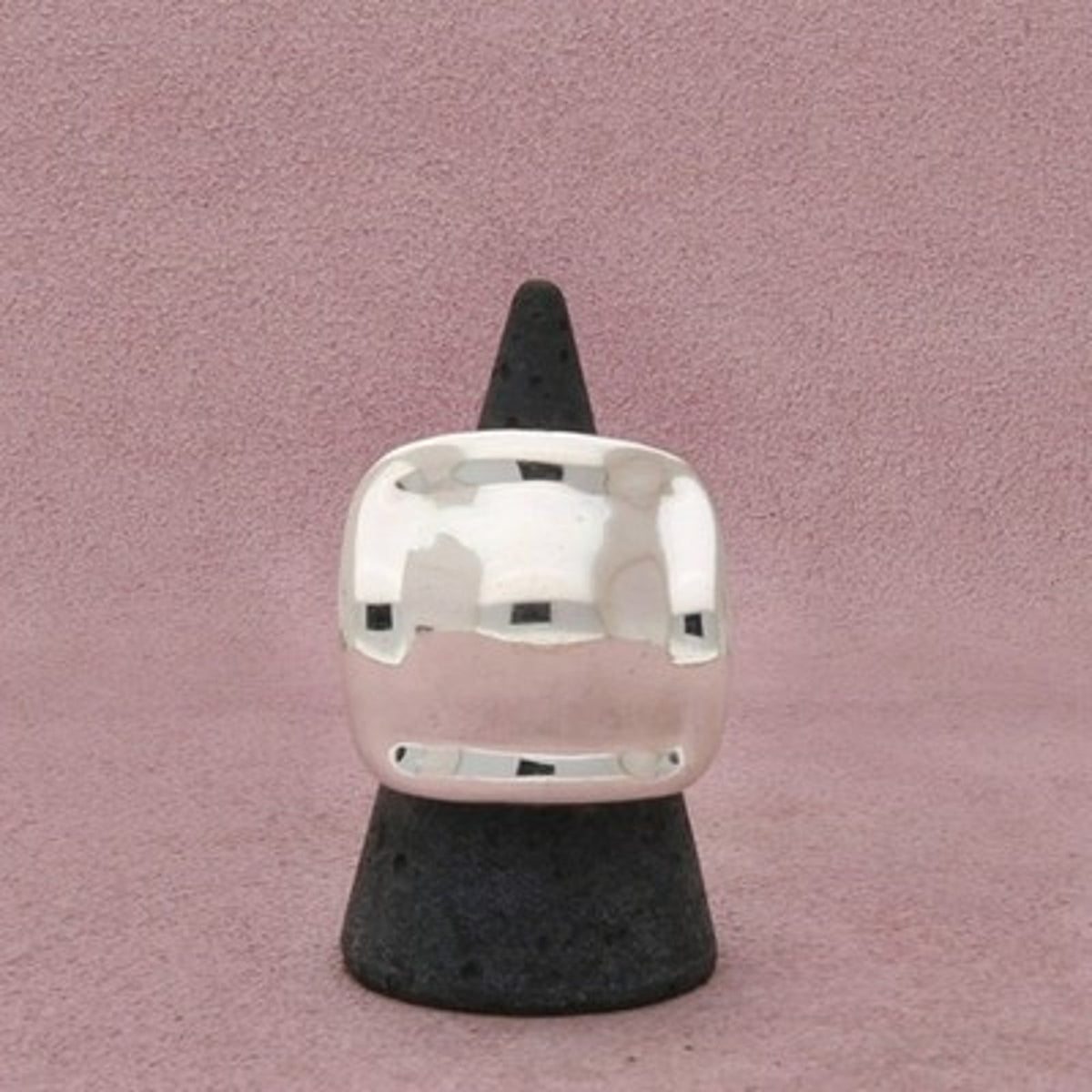 Sterling Silver Hollow Wide Domed Polished Chunky Ring Size 8
