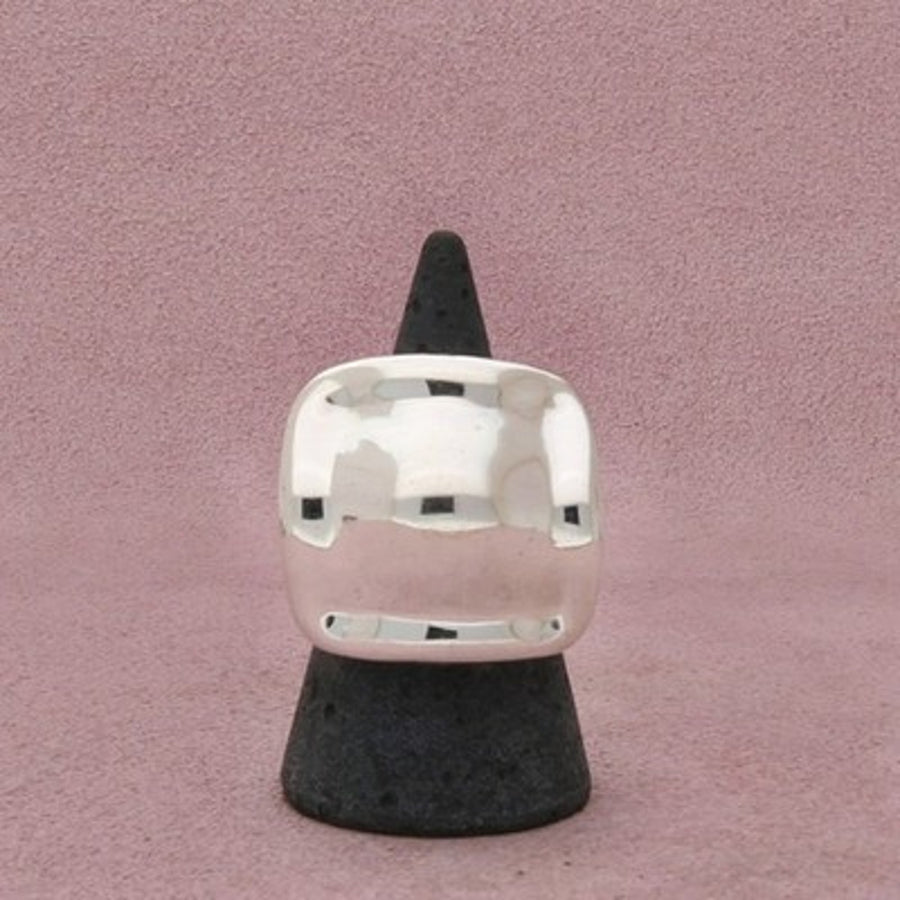 Sterling Silver Hollow Wide Domed Polished Chunky Ring Size 8