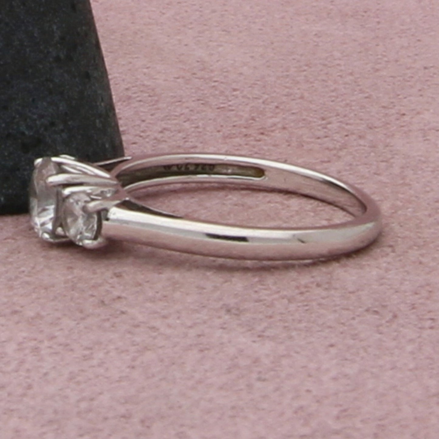 sterling silver past present future cz engagement ring size 9