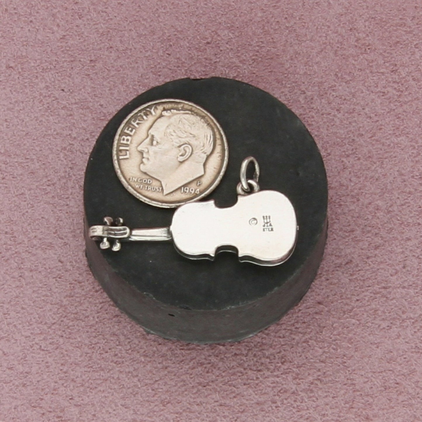 james avery sterling silver retired large violin charm pendant