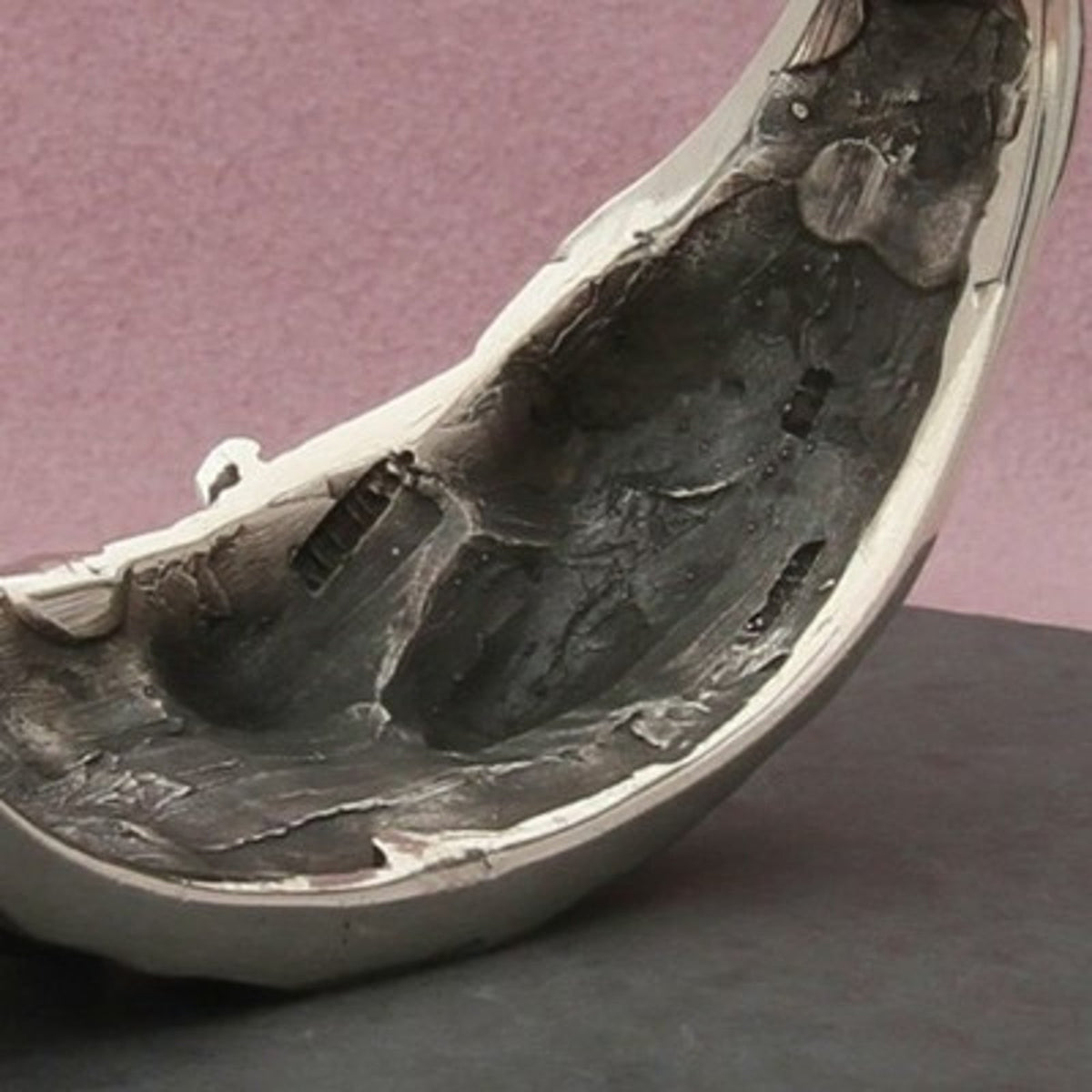 Mexico Sterling Silver Vintage Dolphin Wave Cuff Bracelet Size 6.25in