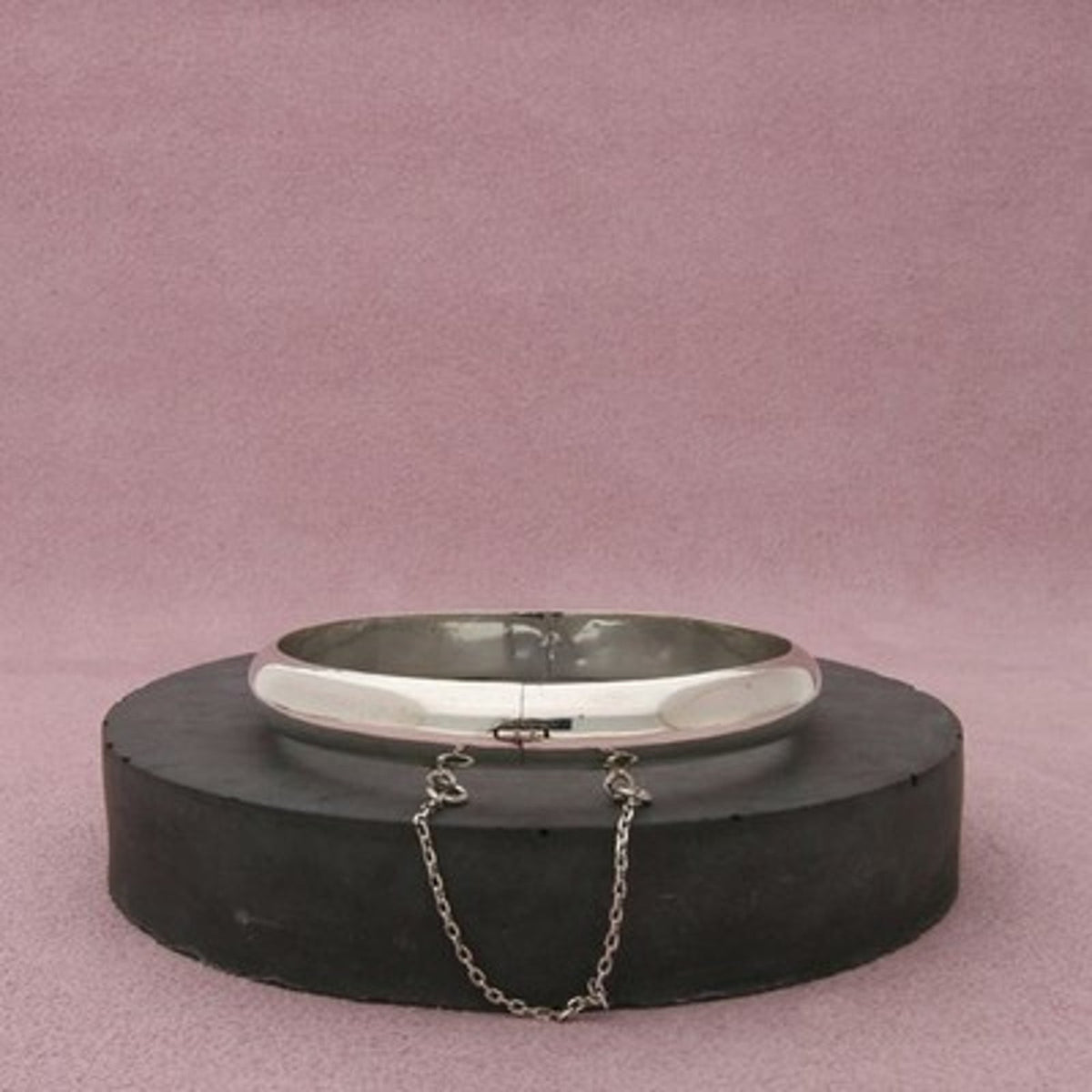 Sterling Silver Vintage Hinged Bangle Bracelet Size 7in