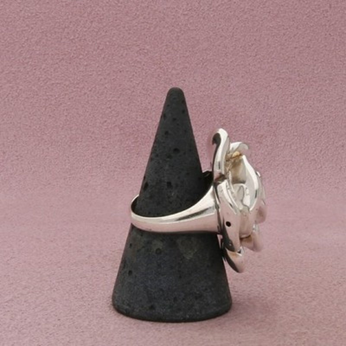 Sterling Silver Hollow Rose Flower Layered Petals Ring Size 8.5