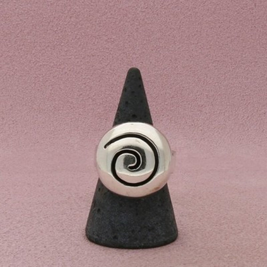 Sterling Silver Vintage Spiral Swirl Ring Size 9.5