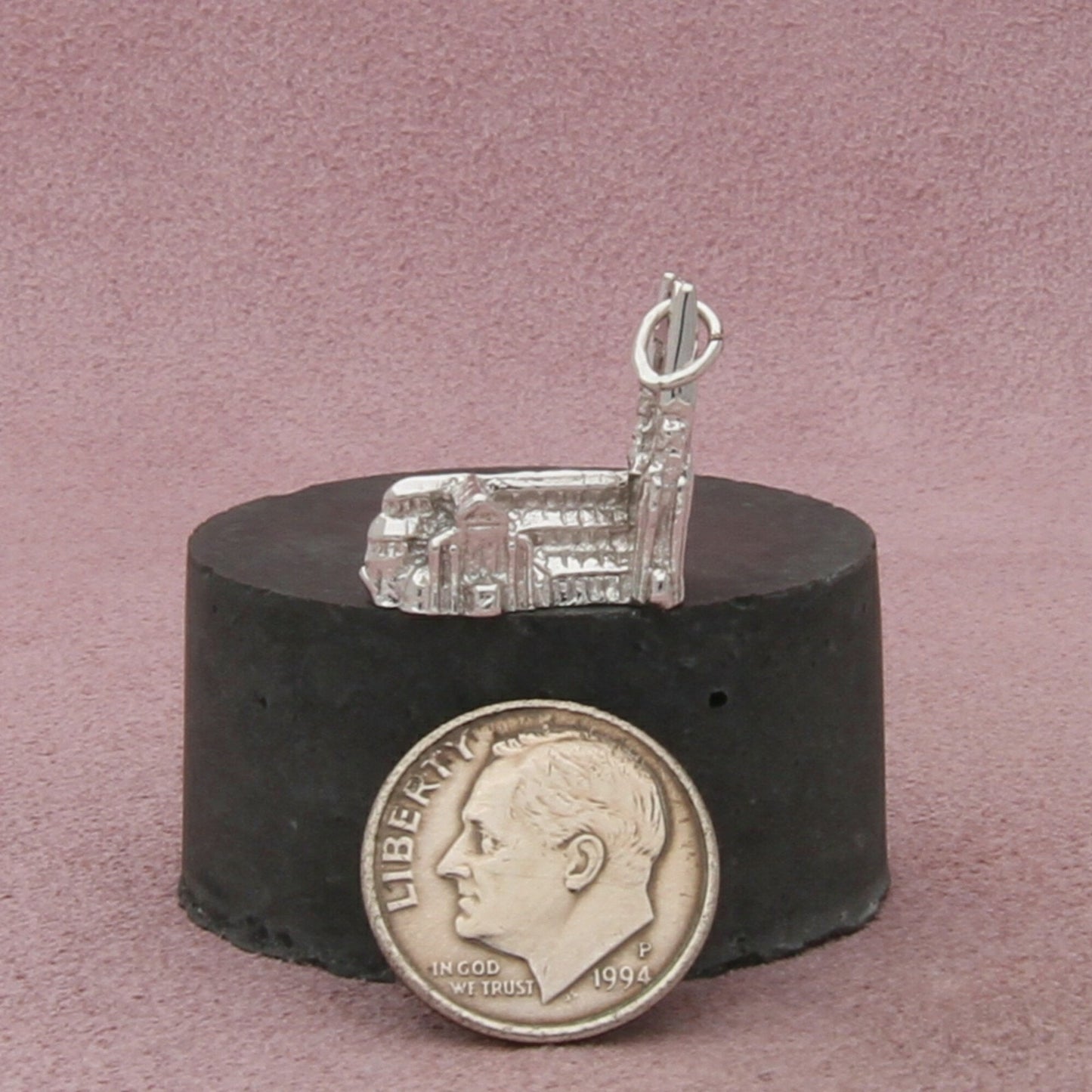 sterling silver vintage 3d saint patricks cathedral charm pendant