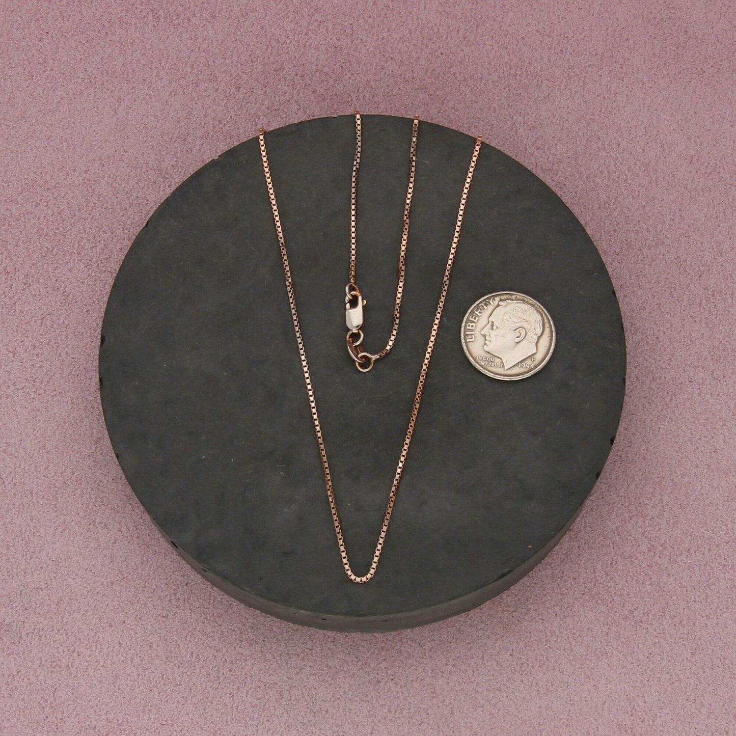 sterling silver gold plate 1mm box chain necklace size 18in