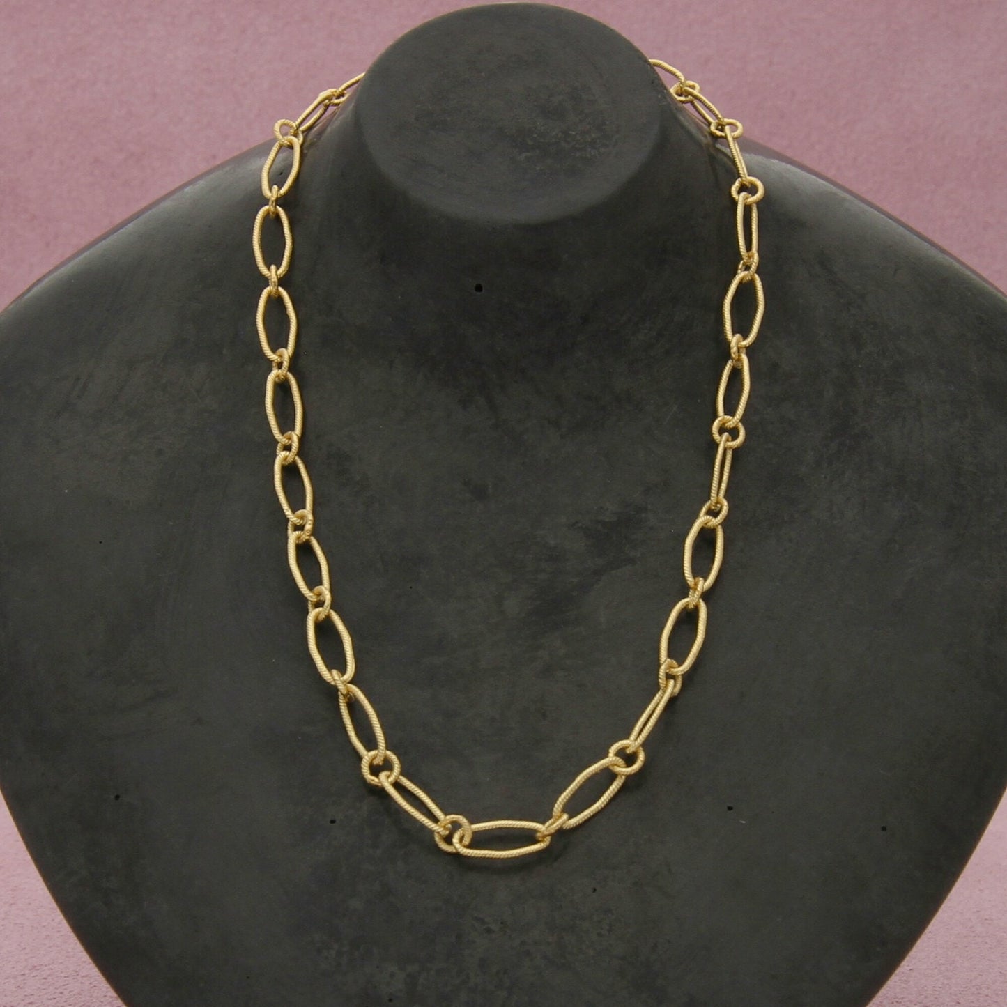 sloane street 18k yellow gold ring & connector chain necklace size 20in