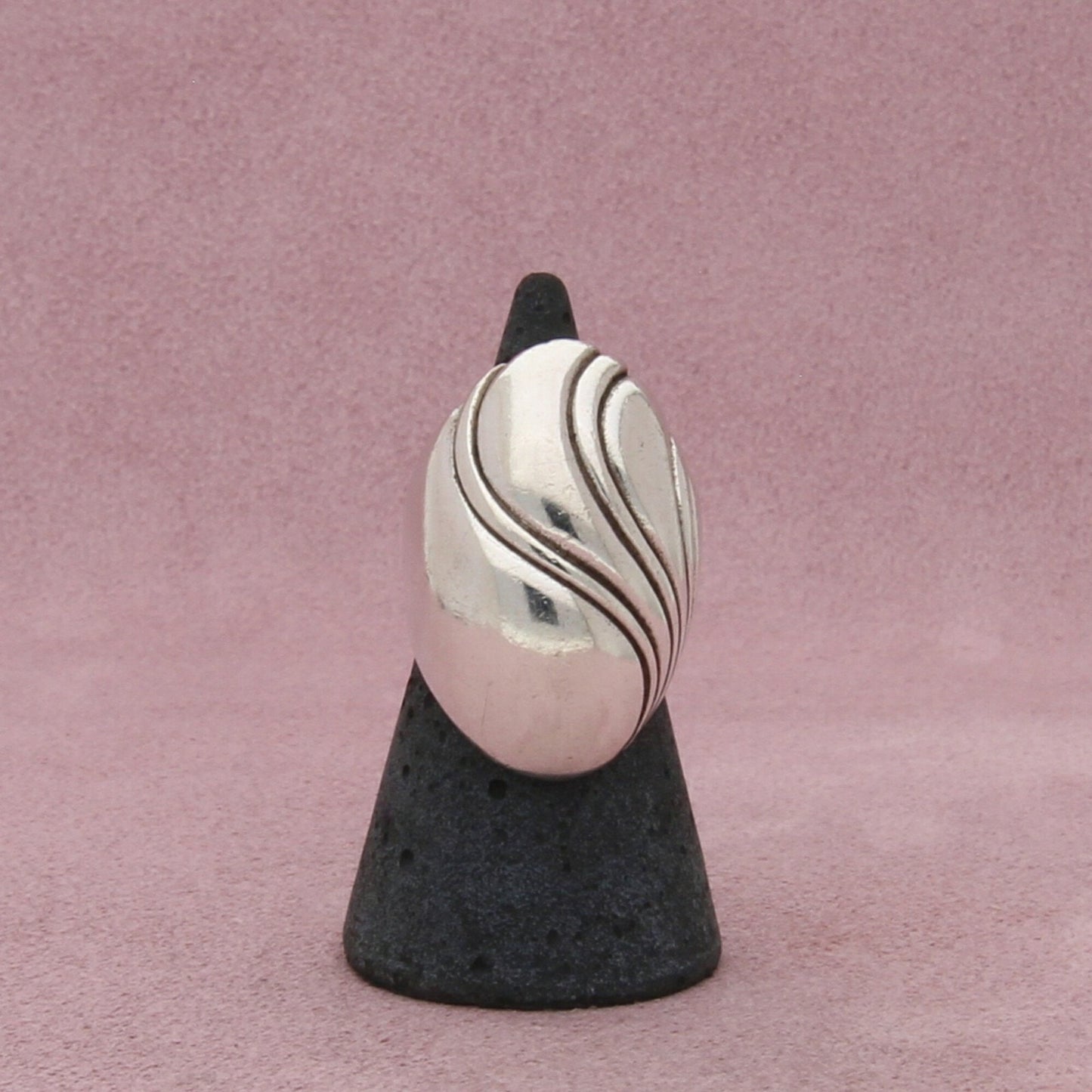 kabana sterling silver vintage elongated wavy dome ring size 6