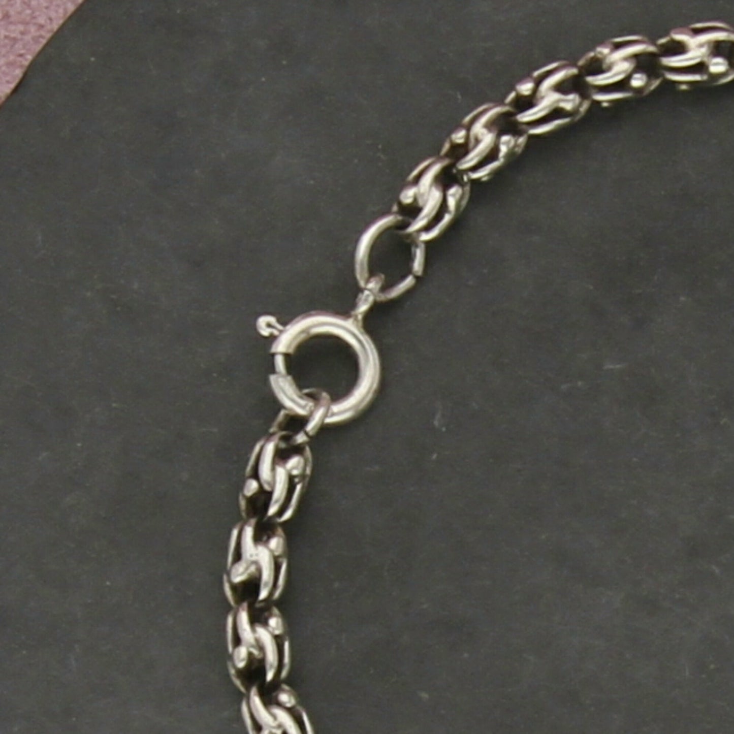 sterling silver vintage unique link chain bracelet size 7.25in