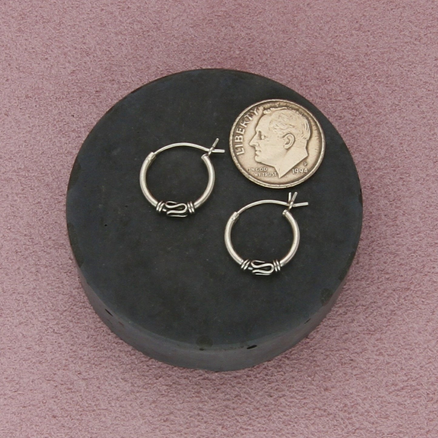 sterling silver bali eternal loops huggie hoop earrings