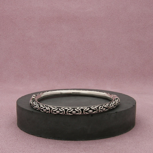 sterling silver vintage byzantine chain hinged bracelet size 7in