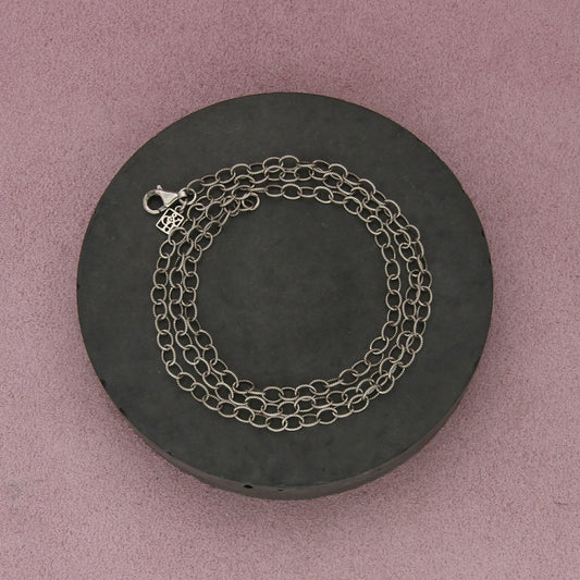 grace & heart sterling silver twisted link chain necklace size 24in