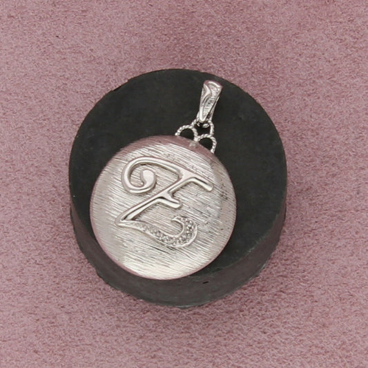 sterling silver diamond accent letter e initial enhancer pendant