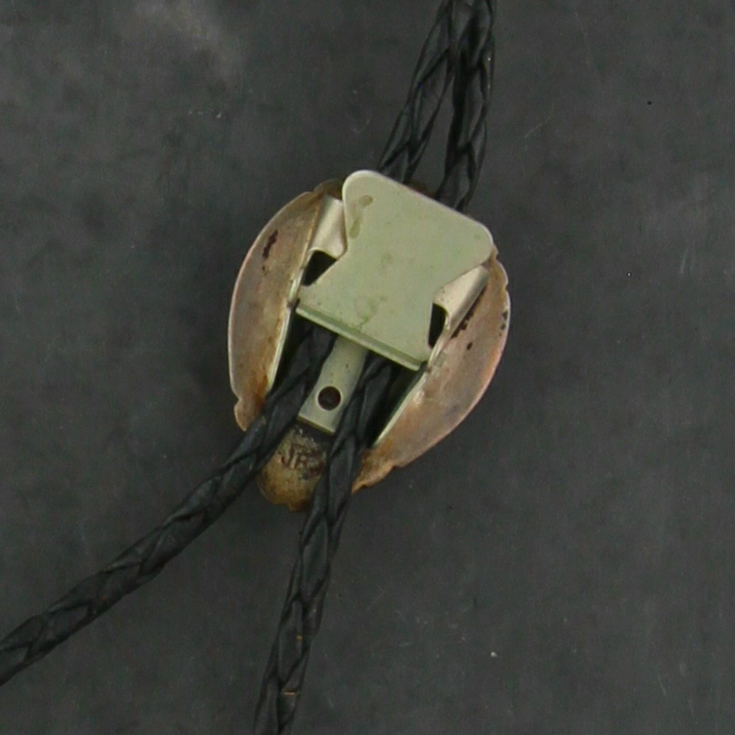 navajo sterling silver vintage black onyx leather bolo tie