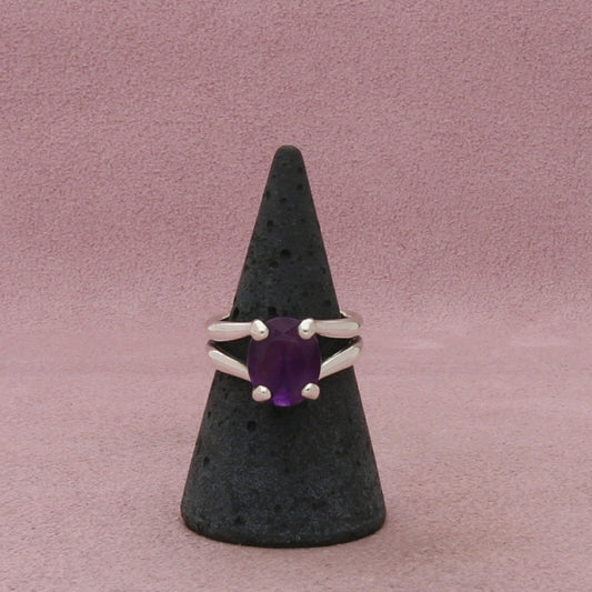 james avery sterling silver amethyst oval gemstone ring size 7