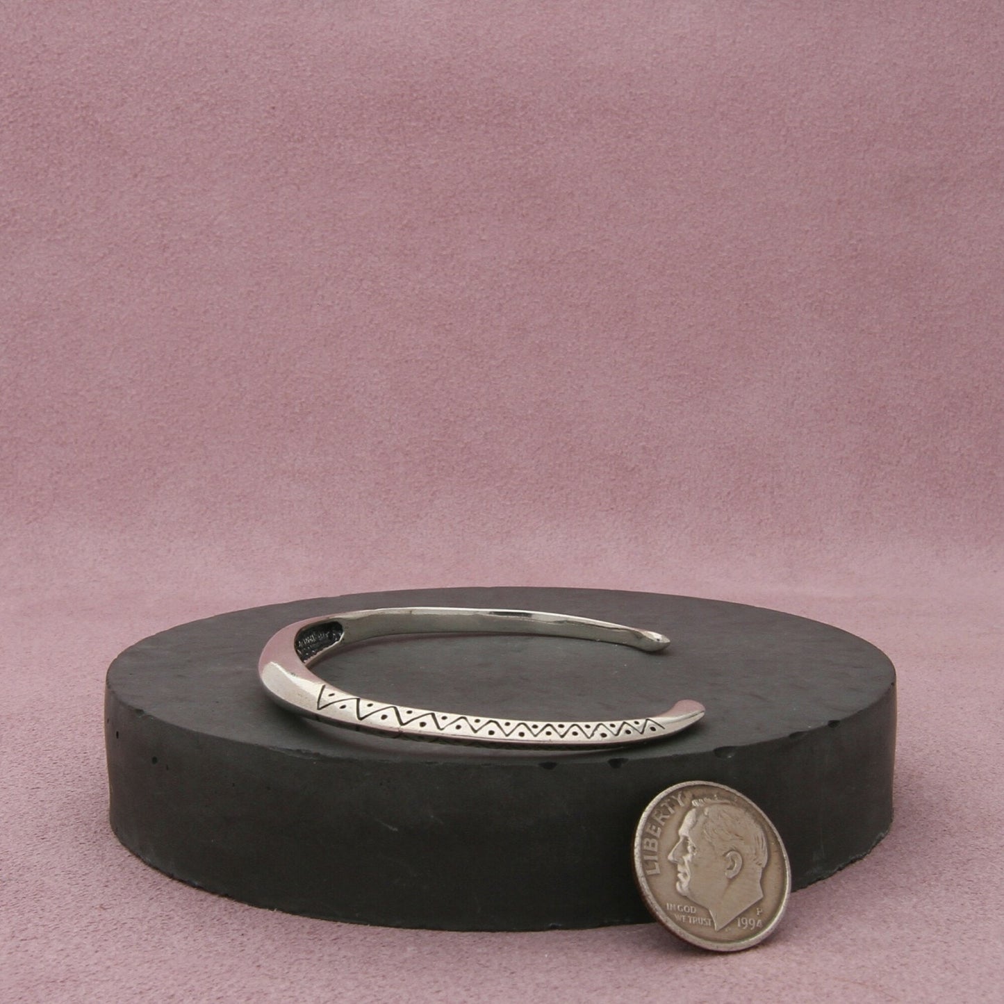 sterling silver southwestern stamped cuff bracelet size 6.5in
