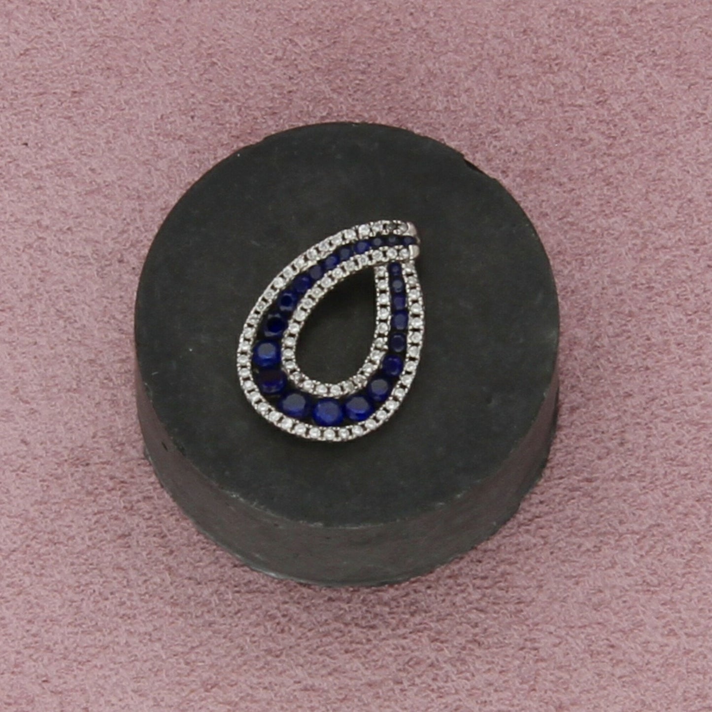 sterling silver blue sapphire drop pendant