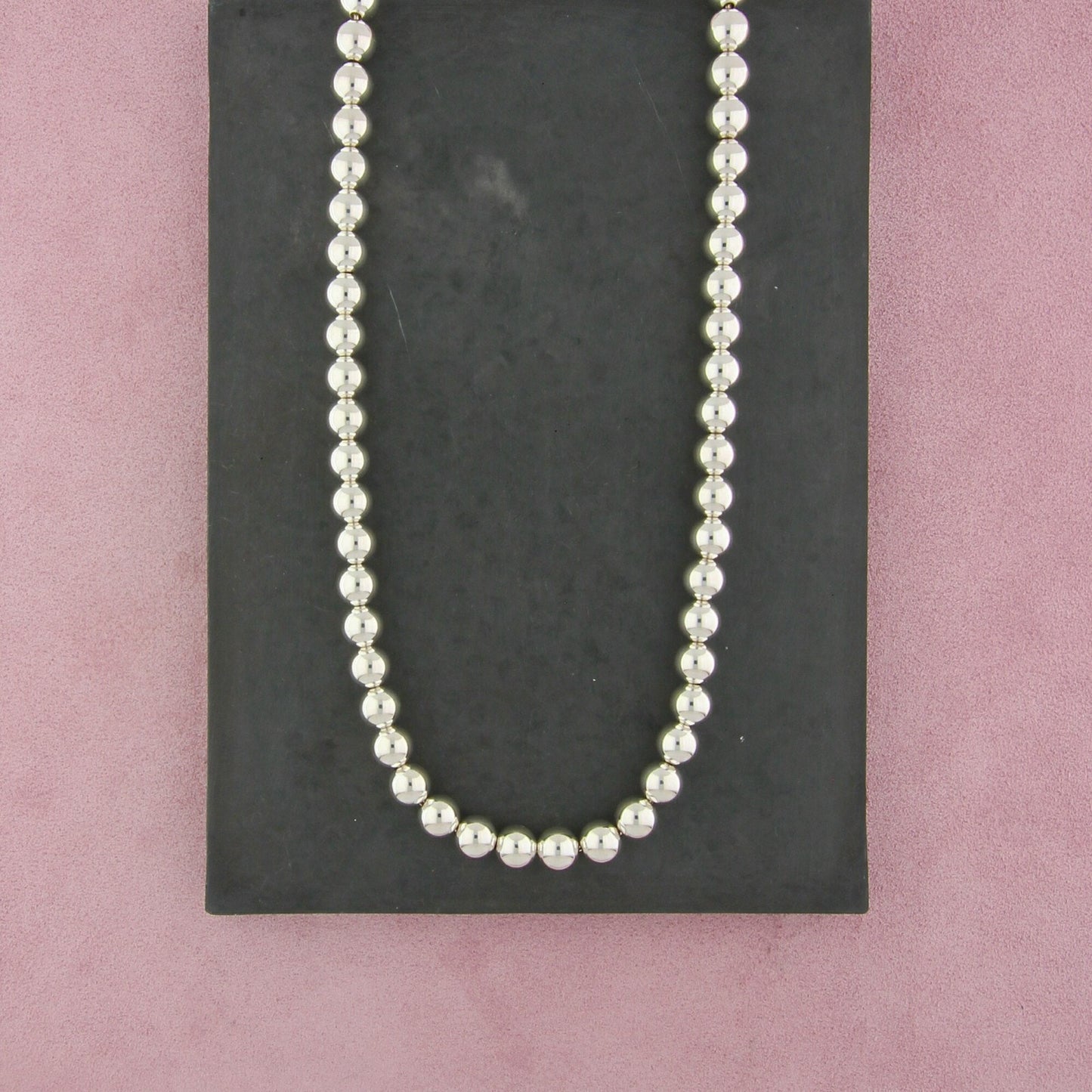 tiffany & co sterling silver hardwear 10mm bead necklace size 20in