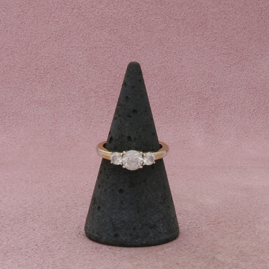 sterling silver past present future cz engagement ring size 6