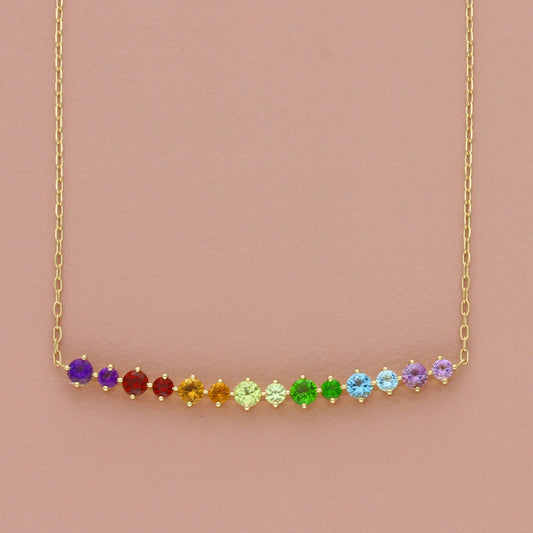 bony levy 14k yellow gold 1.06 ctw multi gemstone bar pendant necklace 16-18in