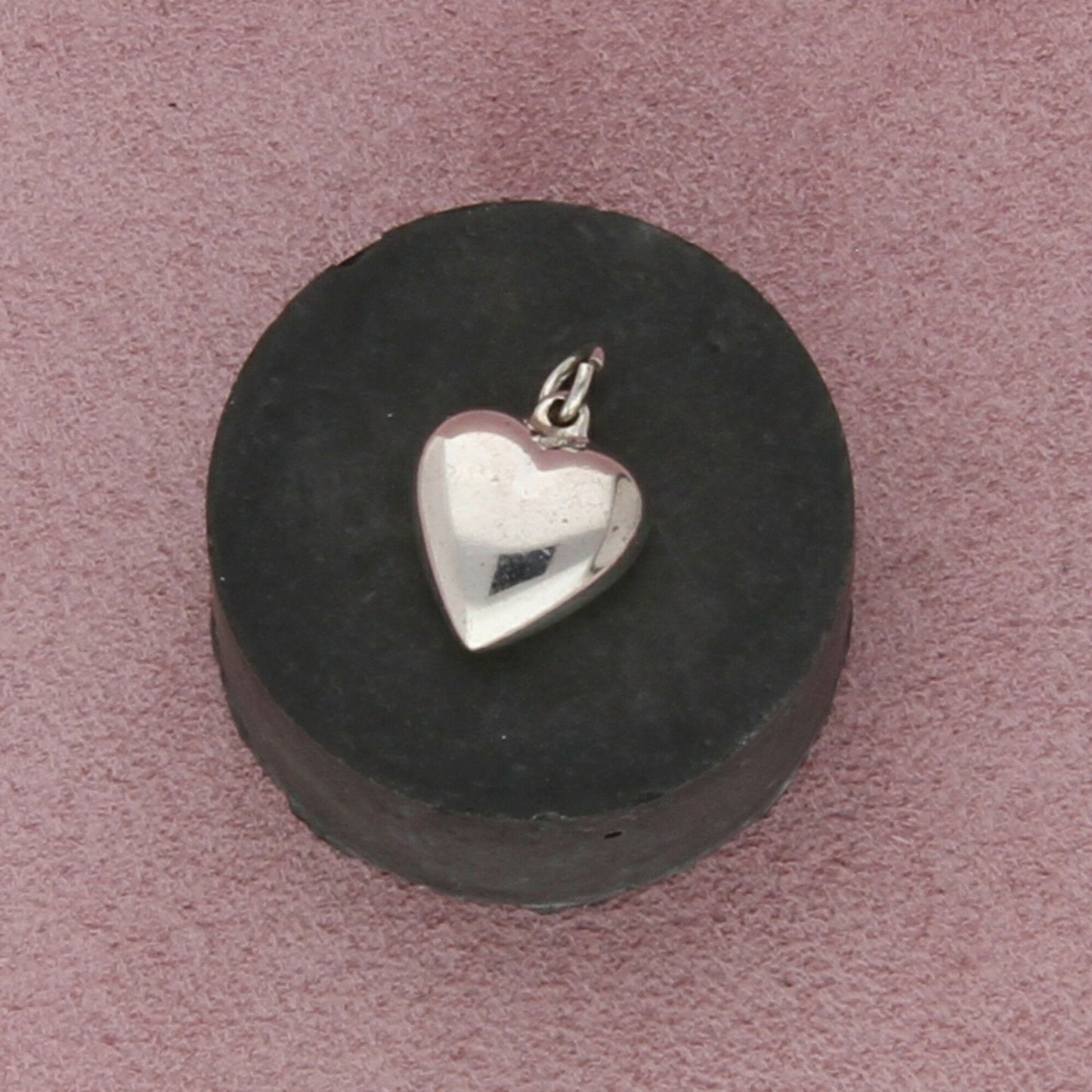 sterling silver vintage engravable puffy heart charm pendant
