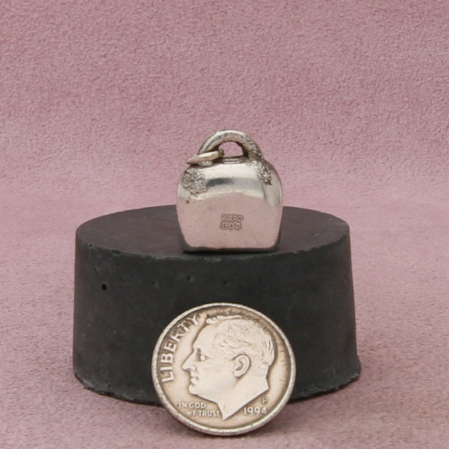 800 silver vintage oberammergau germany bell travel charm pendant