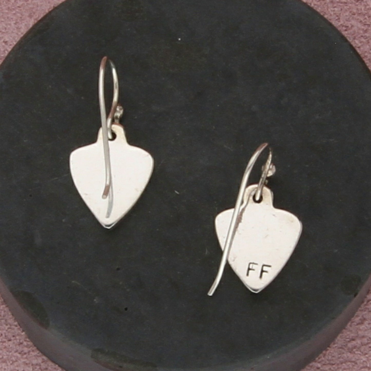 far fetched sterling silver brass accent triangle dangle earrings