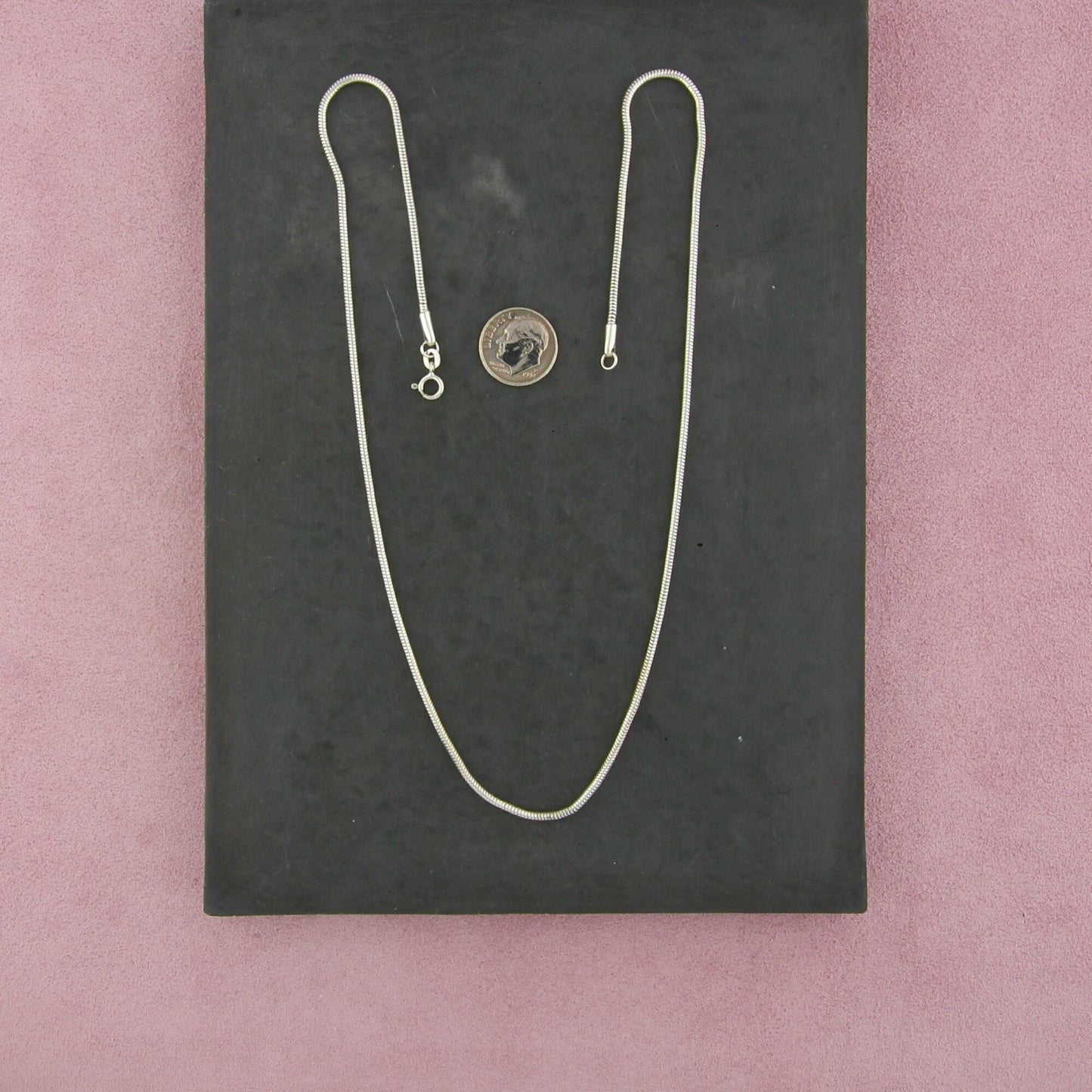 sterling silver 2mm snake chain necklace size 20.5in