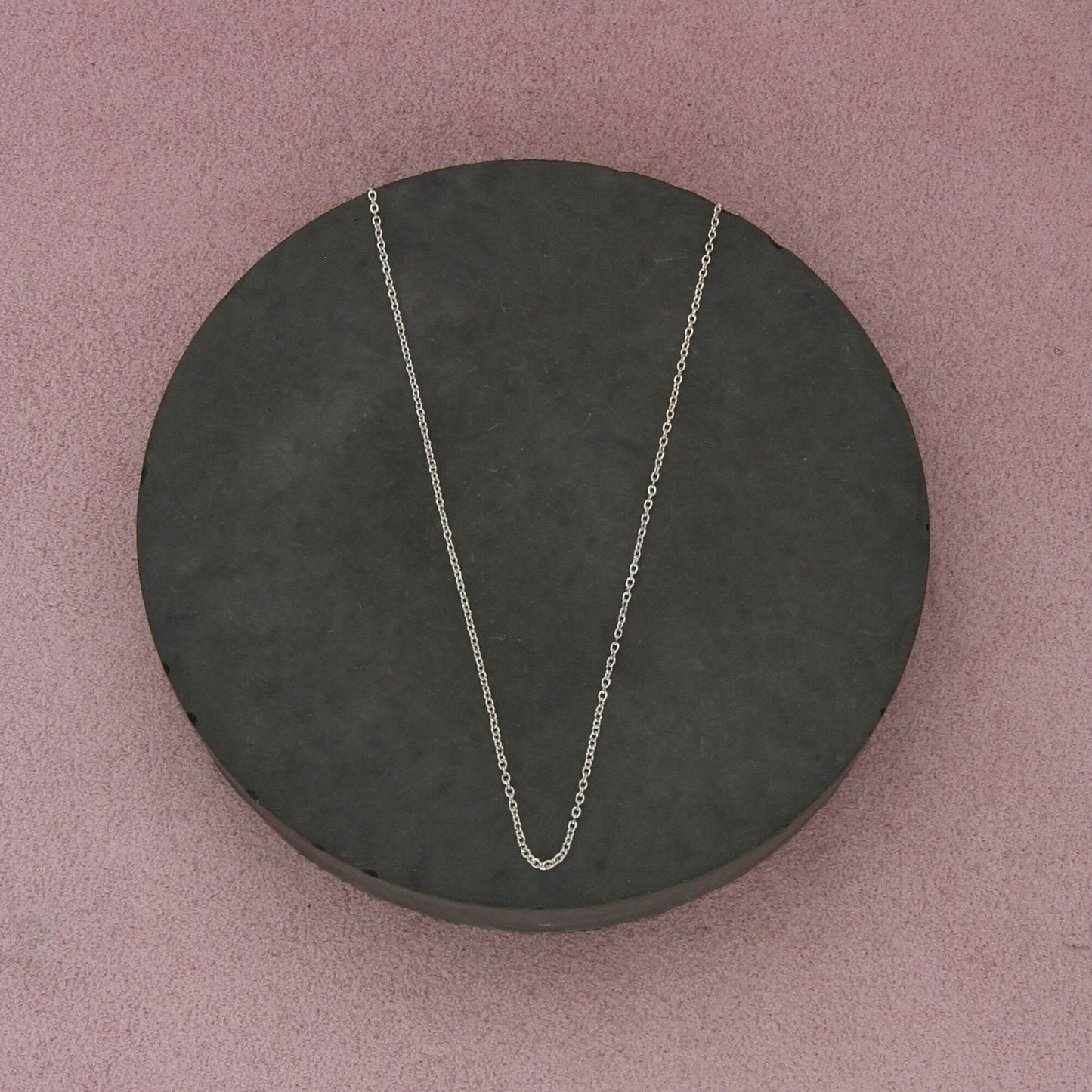sterling silver italy 1mm cable chain necklace size 17.75in