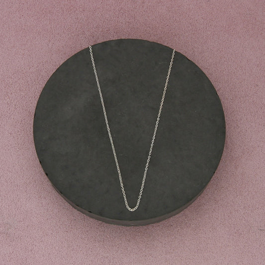 sterling silver italy 1mm cable chain necklace size 17.75in