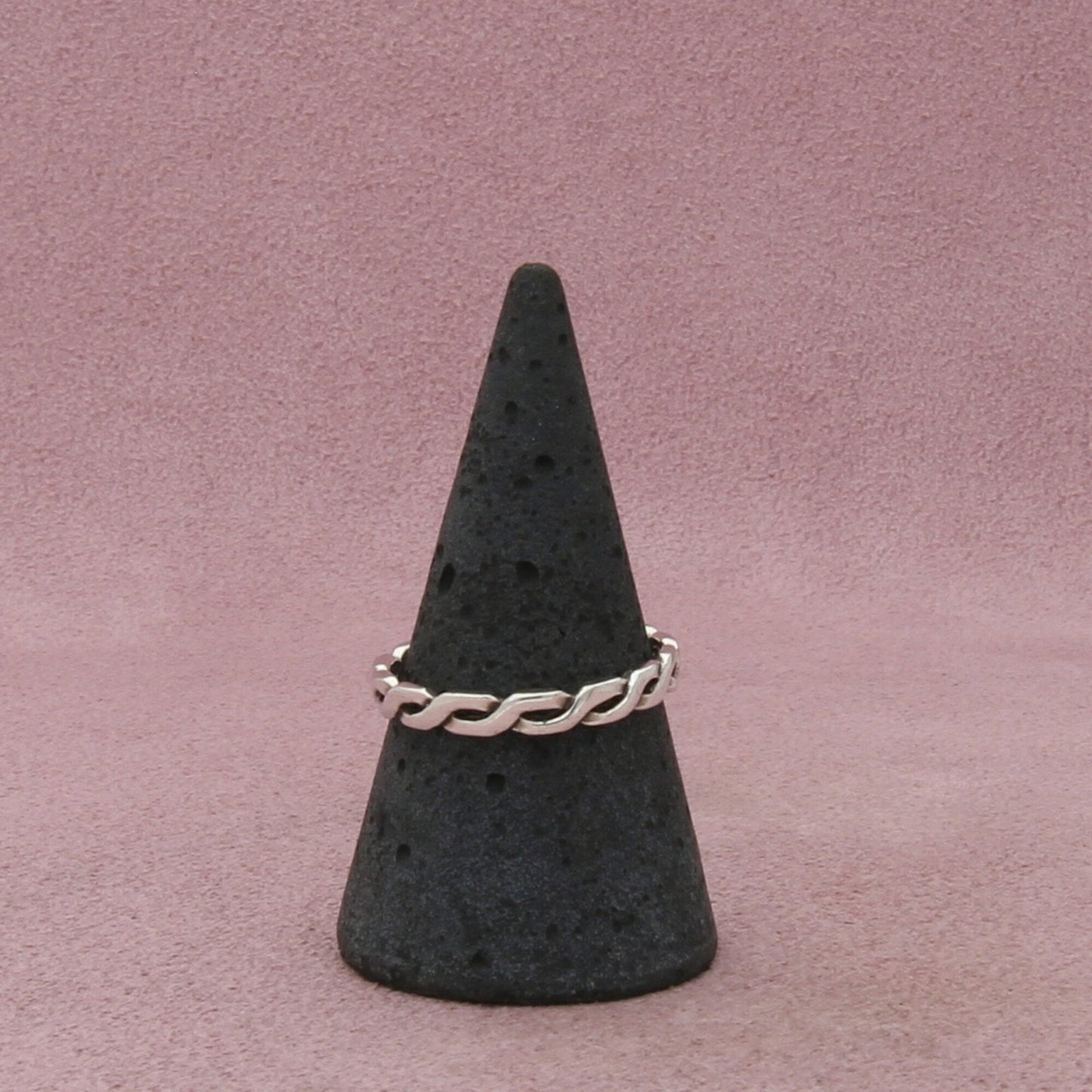sterling silver 3mm braided stack band ring size 9