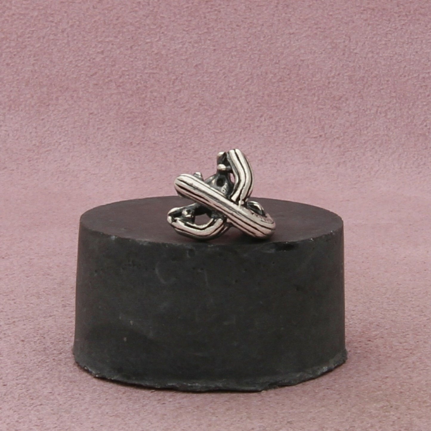 trollbeads sterling silver old west skull & cactus bead charm