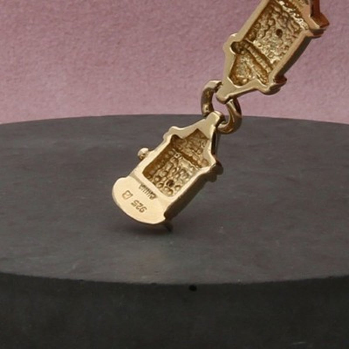 Ross Simons Sterling Silver Gold Plate Diamond Panel Tennis Bracelet Size 7.25in