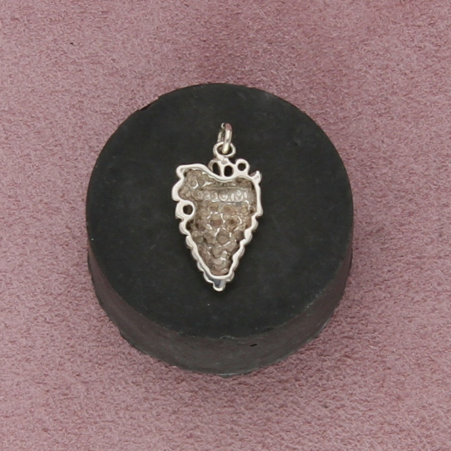 sterling silver vintage grape bunch charm pendant