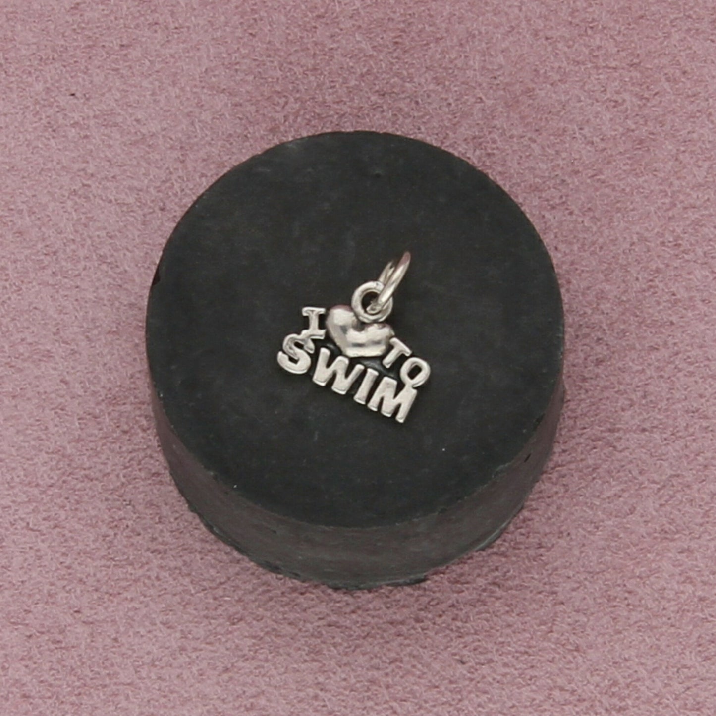 sterling silver i love to swim charm pendant