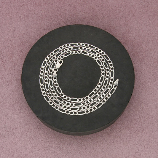 sterling silver italy 4mm figaro chain necklace size 24in