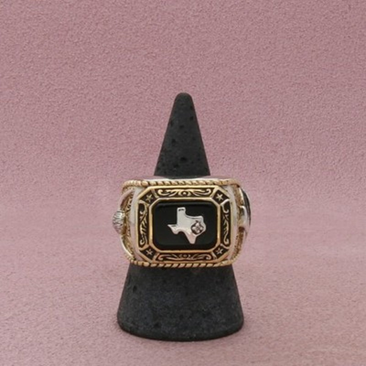 Bradford Exchange Sterling Silver Men's Spirit Of Texas Diamond Ring 9.75