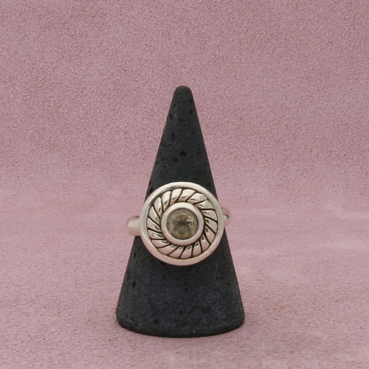 brighton sterling silver braided topaz round ring size 8.25