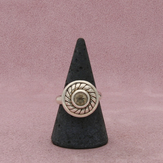 brighton sterling silver braided topaz round ring size 8.25