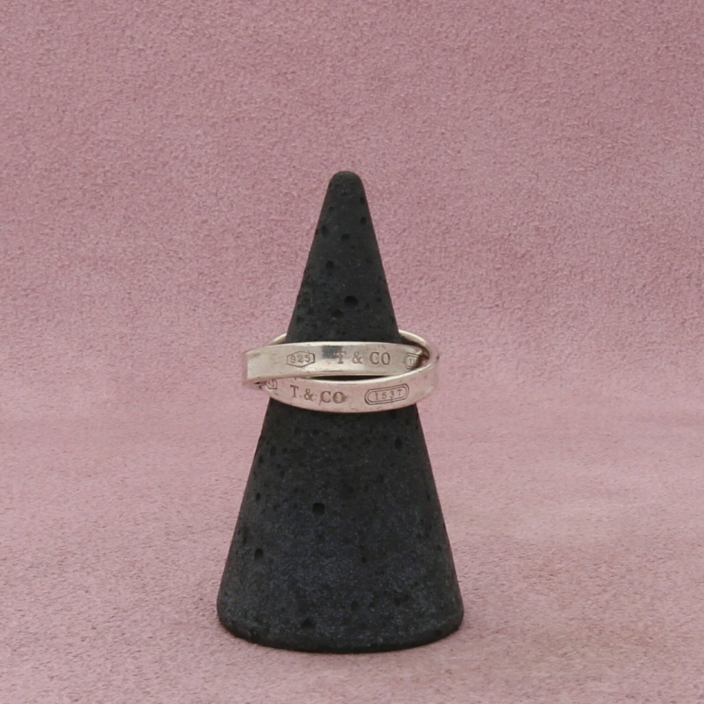 tiffany & co sterling silver 1837 collection narrow rolling band ring size 4.5