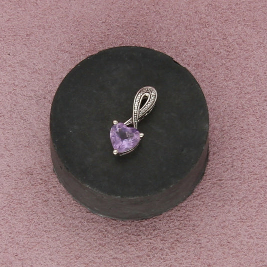 sterling silver morganite heart pendant